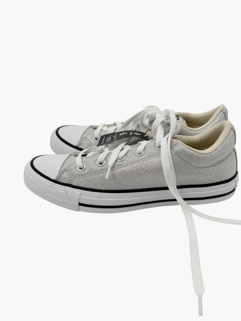 NEW Converse Adult Street Low Top Lurex Shine Sneakers - Silver - Size 8.5 - Picture 3 of 7